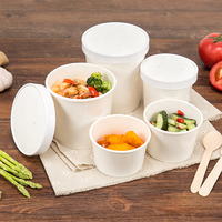 Bol et gobelet à soupe en papier kraft à paroi simple jetables avec logo personnalisé