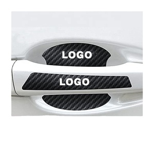 4pcs/set ODKO Logo Kustom Serat Karbon Kulit Tebal 8MIL Perekat Lepas Pasang Pelindung Pintu Mobil Fashion Stiker Pintu Bercahaya - Product Image 1