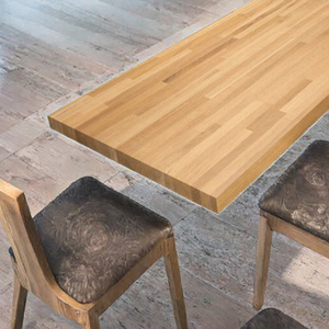 Table autoportante traditionnelle Woodyoulike en bois massif de <span class=keywords><strong>Bubinga</strong></span>, à bords carrés, avec motif ondulé naturel, pour usage commercial - Product Image 3