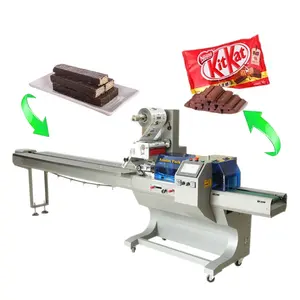 Multifunctionele Geavanceerde Kussenstroom Verpakkingsmachine Volautomatische Wikkelmachine Die Chocoladereep Koekjes Afdichten