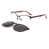 HIGO 2026 Nouvelles montures optiques en acier inoxydable à clipser, montures métalliques, lunettes de soleil polarisées, forme carrée