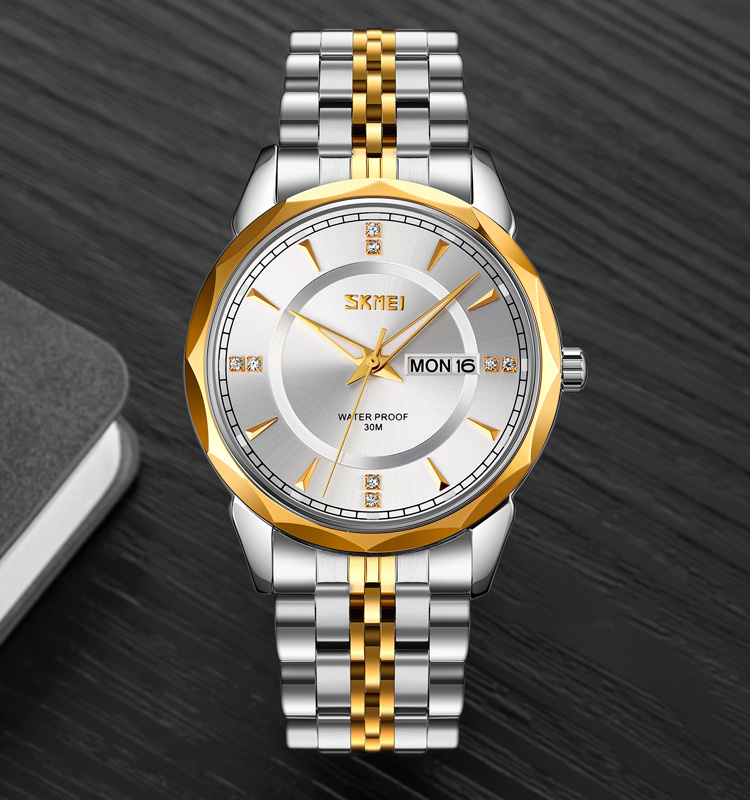 SKMEI 9268 New arrival Fashion Men watches High Quality Stainless Steel Wristwatch Mens Quartz watch