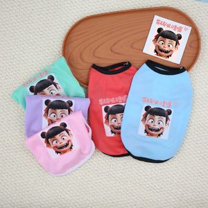 Chaleco para mascotas con diseño de Nezha, rojo, azul, rosa, morado, verde, poliéster, diseño de dibujos animados para gatos y perros, ropa de primavera y verano - Product Image 1