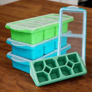 Molde para Cubitos de Hielo Reutilizable Ecológico de Alta Calidad, Bandeja de Silicona de Grado Alimenticio con Tapa de Plástico Libre de BPA - Product Image 3