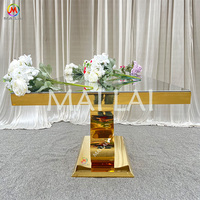 Tables à manger rectangulaires en acier inoxydable pour les événements de mariage et les banquets pour les hôtels