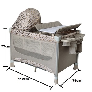 Hot Sale Baby Travel <strong>Cot</strong> Baby Playpen Fashion Removable Baby Bed Crib With Diaper Table Multifunctional Set Bed for <strong>Bedroom</strong> - Product Image 6