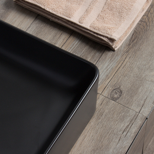 Lavamanos modernos de lujo negro mate para <span class=keywords><strong>encimera</strong></span> de baño - Product Image 4