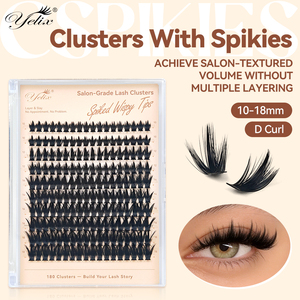 Yelix Cils en grappe DIY très demandés, 180 grappes, 10-18mm, Courbure D, Volume 20D à 200D, Marque privée, Vente en gros, Cils segmentés DIY - Product Image 1