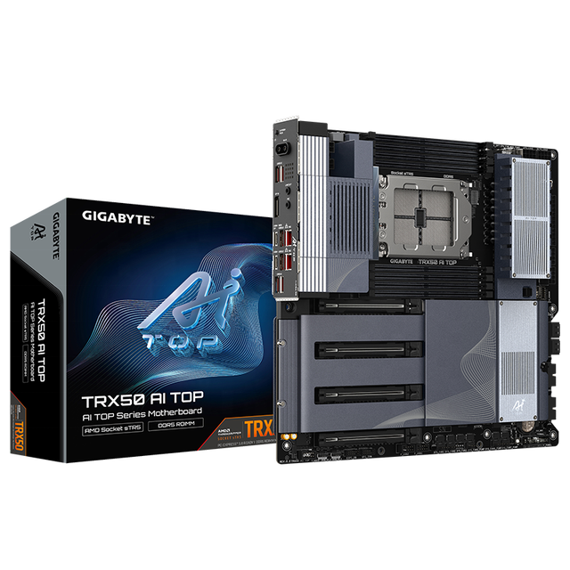 Original New GIGABYTE TRX50 AI TOP AMD Workstation Motherboard Dual Memory Channel 256GB RAM Support Integrated Graphics10GbENIC