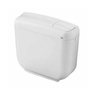 Cisterna Monobloque de Doble Botón, Blanca, 8 Litros, Tanque de Inodoro de Doble Descarga, Rectangular, Cerámica, para Baño - Product Image 1