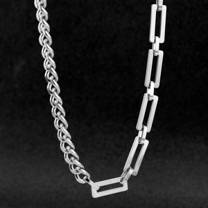 New Titanium Steel Spliced <b>Chain</b> Collarbone Necklace <b>Silver</b> Plated Popular Simple Design Unisex's Necklaces Fashion Jewelry - Product Image 3