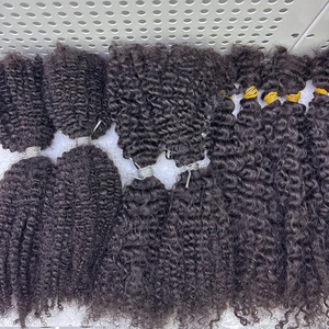 Extensions de cheveux de tressage en vrac de vague profonde naturelle vierge non traitée tresses Boho sans trame pour tresser des cheveux humains - Product Image 4
