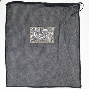 ถุงตาข่ายโพลีเอสเตอร์แข็งแรงเป็นมิตรกับสิ่งแวดล้อมพร้อมซิปและกรอบป้ายสำหรับจัดเก็บซักรีดยิม - Product Image 1