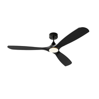 Ventilateur de plafond LED moderne de 52 pouces avec pales en bois, télécommande intelligente, minuterie réversible et éclairage intégré