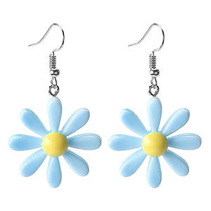 Orecchini Pendenti a Fiore E1940 Placcati Oro in Lega di Zinco e Acrilico, Gioielli Moda Carini da Donna - Product Image 3