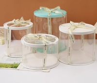 Großhandel Custom Multi-Size 6 10 Zoll Transparente Hohe Kuchen boxen Clear Christmas Birth Info Services Recycelbar für Bäckerei