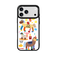 Coque de téléphone AG Feeling Black Edge avec motif doré « Get Rich Immediately » pour iPhone 17, 17 Pro Max, 16 Pro, 15, 15 Pro Max – Coque magnétique
