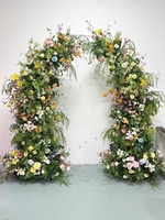 LQ LQHL004 Arche d'angle forestière pastorale avec fleurs artificielles pour la décoration de fond de cérémonie de mariage ou d'événement