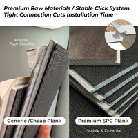 Plancher flottant imperméable en vinyle SPC de luxe, motif chevron, 7 mm 8 mm, chêne blanc, système clic, revêtement de sol hybride en plastique pour intérieur