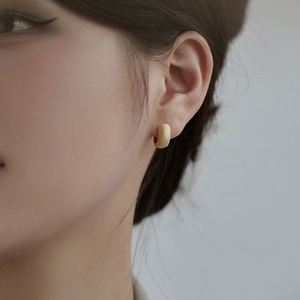 Dylam Trendy Design Fine Jewelry Women 925 Sterling <b>Silver</b> Hypoallergenic Matte Rhodium 18K Gold Jewelry <b>Hoop</b> Earrings - Product Image 6