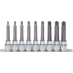 KS TOOLS-918,1895 1/2 ''CHROME Plus RIBE juego de enchufes de broca a prueba de manipulaciones, largo (9 piezas)-EAN 4042146360040 HAND SOCKETS 1/2" - Product Image 1