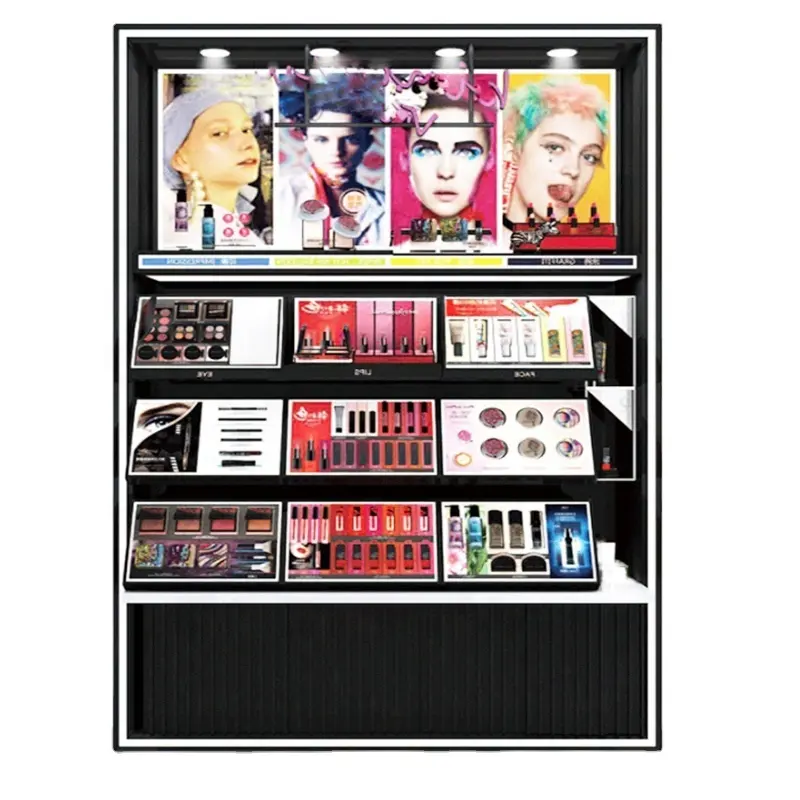 Custom-made cosmetics display stand paint makeup cabinet lipstick display rack makeup display stand manufacturer