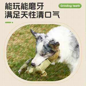 Jouet pour chien en peluche dinosaure Eetoy, jouet interactif pour animaux de compagnie, durable, qui couine, pour la dentition des chiens - Product Image 2