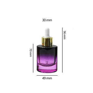 ขวดหยดแก้วสะพายไหล่แบบแบนสีอำพัน<span class=keywords><strong>หนา</strong></span>30มล. สำหรับใบหน้าน้ำมันหอมระเหย - Product Image 6