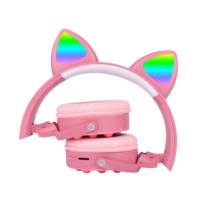 Headphone Anak Nirkabel Tonghan Desain Telinga Kucing Warna Pink IPX3 Tahan Air Chipset JL Audiophile DJ Ponsel APT-X Olahraga