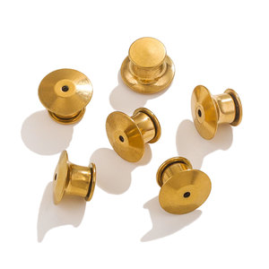 10mm真鍮バタフライクラッチバッジタイタックピンバックピンバックピンピンと交換シルバーとゴールデン - Product Image 4