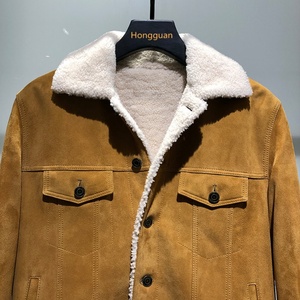 Veste en jean polaire pour homme, personnalisée, tendance, douce et chaude, doublure polaire, col en fourrure matelassé, veste en jean en fourrure - Product Image 6