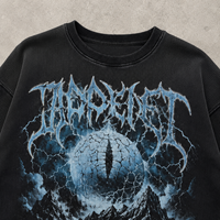 Sweat-shirt en tricot gaufré personnalisé avec motif montagne gothique, manches longues, impression DTG, streetwear pour hommes