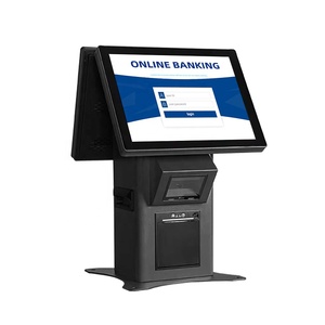 OEM ODM 18.5 21.5 Desktop Kiosk Dual Touch Screen <b>Printer</b> Pos Self Service Kiosk - Product Image 2