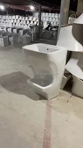 Samiyah Muslim Basin Stand Full Pedestal Ceramic Bathroom Sink Double Level Wash Stand Wudu