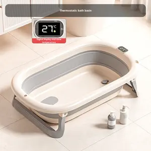 <span class=keywords><strong>Baignoire</strong></span> pliable pour bébé en plastique intelligent pour la maison, à température constante, grande capacité, avec design inclinable pour s'asseoir, se coucher et se baigner - Product Image 6