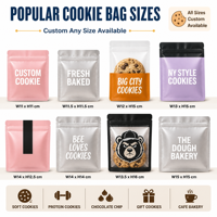 Sachets personnalisés pour biscuits avec logo, à découpe facile, thermoscellables, mats, recyclables, pour donuts, avec fenêtre transparente