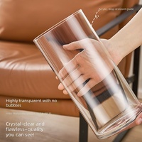 Großhandel Quadratische Runde Zylindrische Hohe Klare Acryl-Blumenvase, Langes Plastikgefäß für Hochzeits-Tischdekoration