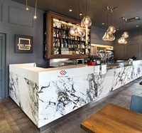 Comptoir de bar moderne de luxe éclairé par LED, blanc, pour la maison, les hôtels et les centres commerciaux, avec garantie de 10 ans