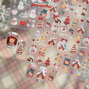 สติ๊กเกอร์ติดเล็บลายสโนว์แมนคริสต์มาสฤดูหนาวแบบใหม่ น่ารัก หวาน ติดเองได้ สำหรับตกแต่งเล็บ ขายส่ง - Product Image 3