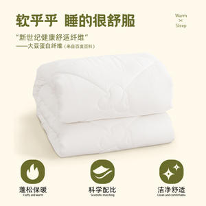Couette en fibre de soja Meimiankang 3-4 Jin, respirante, pour printemps et automne, avec noyau matelassé L203x229cm - Product Image 2