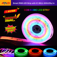 Bande LED adressable à bande LED pour eau courante intelligente IP20 630leds/m 12V 24V Cob Led Strip Light