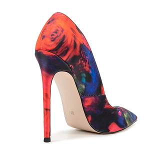 Escarpins à talons hauts fins à imprimés floraux, grande taille 47, pour femmes, multicolores, à talon aiguille, pour pieds larges, chaussures de soirée - Product Image 3