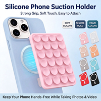 Support de selfie portable antidérapant à 24 ventouses avec coussinets magnétiques en silicone MagSafe