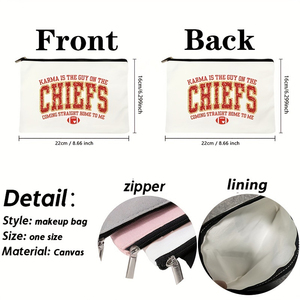 1 pc Karma Is The <span class=keywords><strong>Guy</strong></span> on The Chiefs Coming Straight Home To Me pattern Personalized Makeup Bag Travel Toilet Storage Bag - Product Image 2