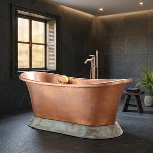 Bañera Ovalada de Cobre Independiente para Adultos, Bañera de Lujo sin Tapa - Artesanía India - Product Image 1