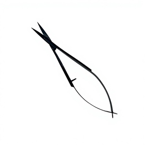 Tijeras de Cejas de Acero Inoxidable para Diestros, Hoja Recta Afilada, Mango Curvo, Recortador de Belleza para Pestañas y Cutículas - Product Image 2