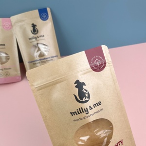 Emballage alimentaire écologique recyclable, sachet debout personnalisé, différentes tailles, friandises pour chiens lyophilisées, sachet en mylar pour collations avec fermeture éclair - Product Image 5