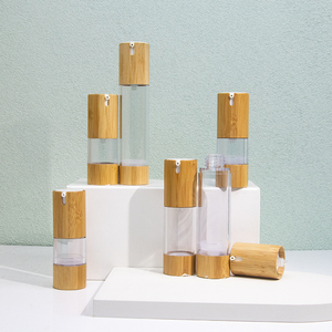 Conteneur réutilisable en bambou flacons à pompe sans air avec bord en bambou pour l'huile essentielle Lotion emballage de soins de la peau - Product Image 6