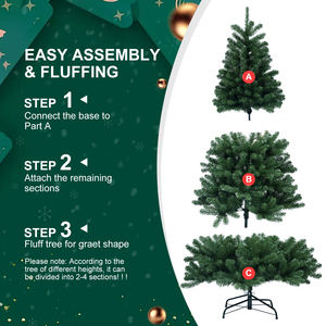6ft~9ft Environmentally Friendly PVC Fireproof Christmas <b>Tree</b>, Easy to Assemble, Suitable for Home, Shopping Malls and Offices - Product Image 4