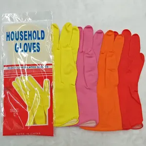 Gants en caoutchouc doublés de <span class=keywords><strong>coton</strong></span> de haute qualité 50g nettoyage de cuisine gants de <span class=keywords><strong>ménage</strong></span> sans latex - Product Image 6